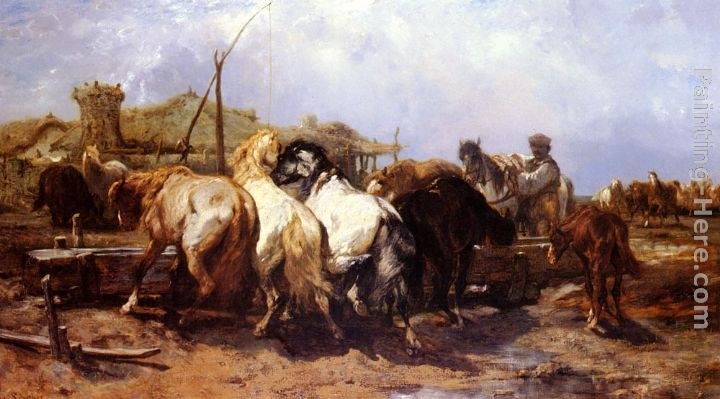 Adolf Schreyer The Watering Place